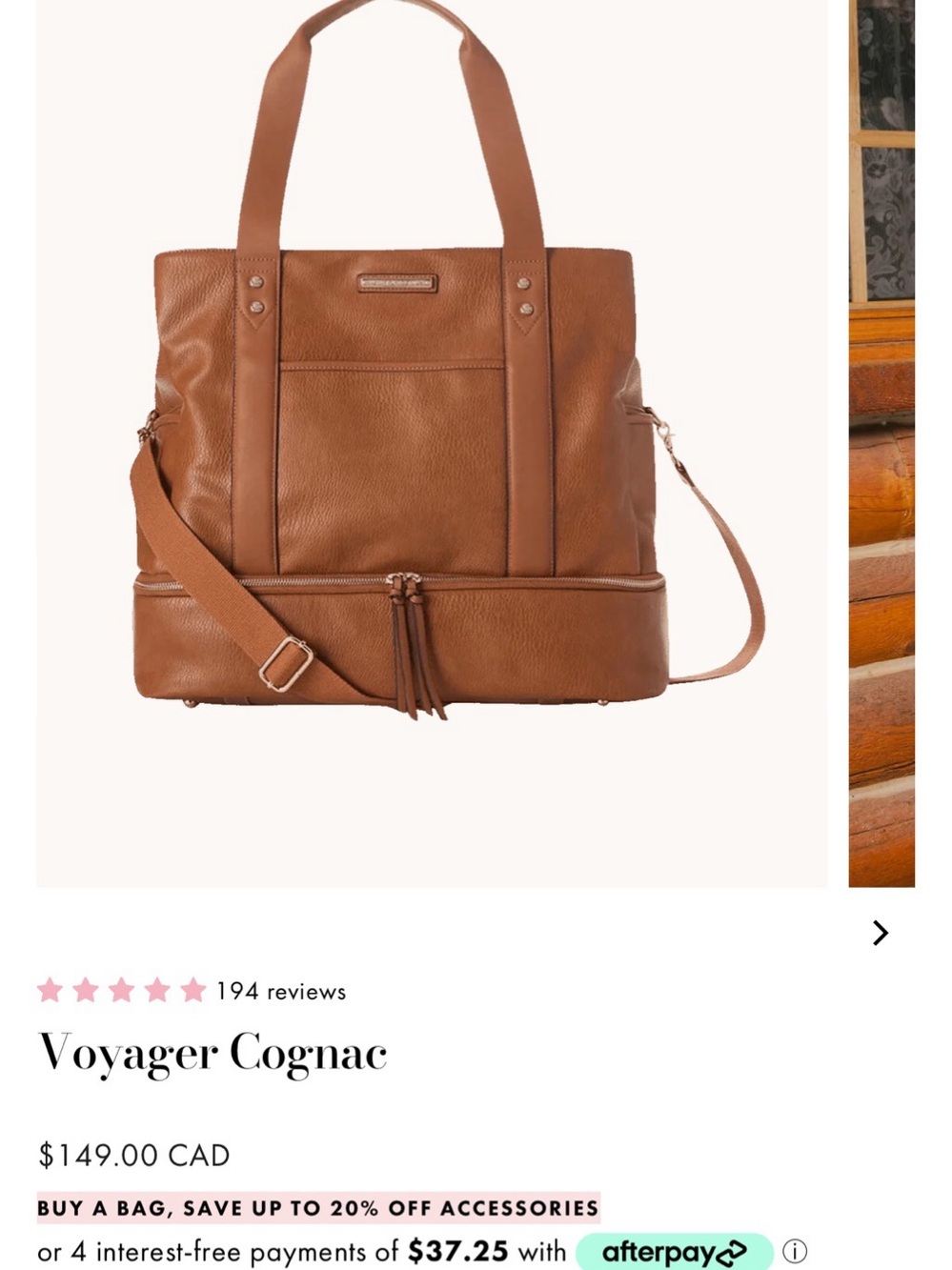 Poppies and Peonies Voyager Travel Bag (Camel)